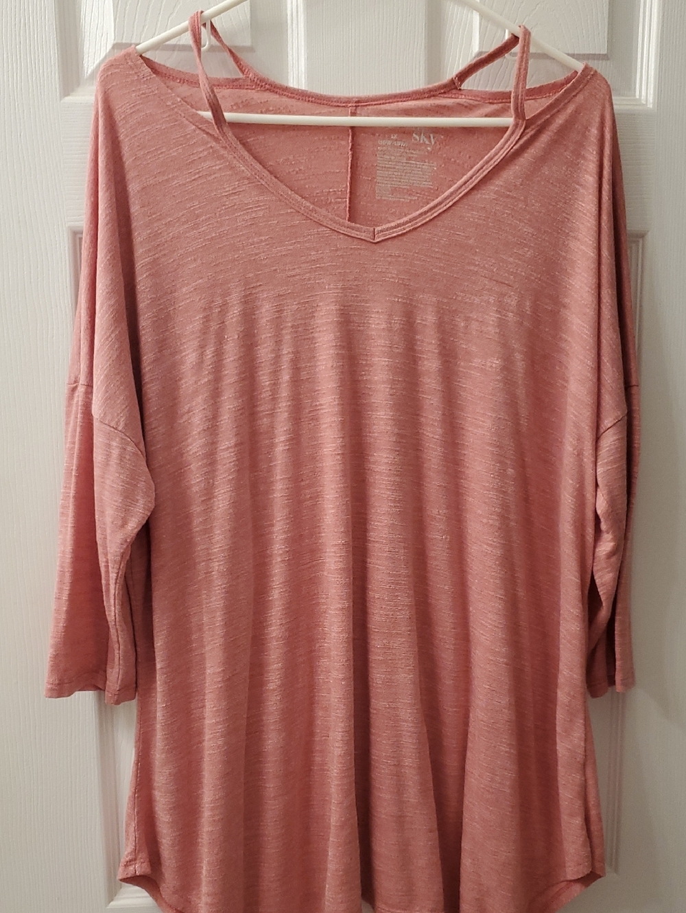 Terra & Sky Mauve-Pink V-Neck Tunic with Strap Detail